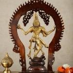 Brass Nataraja Statue | 26" x 17" x 6.5" | 18 kg | Dual Tone Finish | Anandatandav Dance Form | Sacred Temple Art | Jaipurio